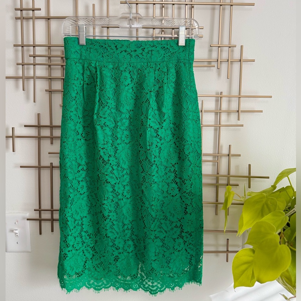 J. Crew lace pencil skirt 0